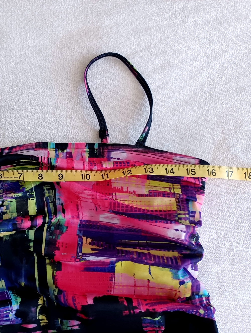 VENUS Abstract Multi-Color Print Tankini Top, Size 8-10 - Picture 3 of 10